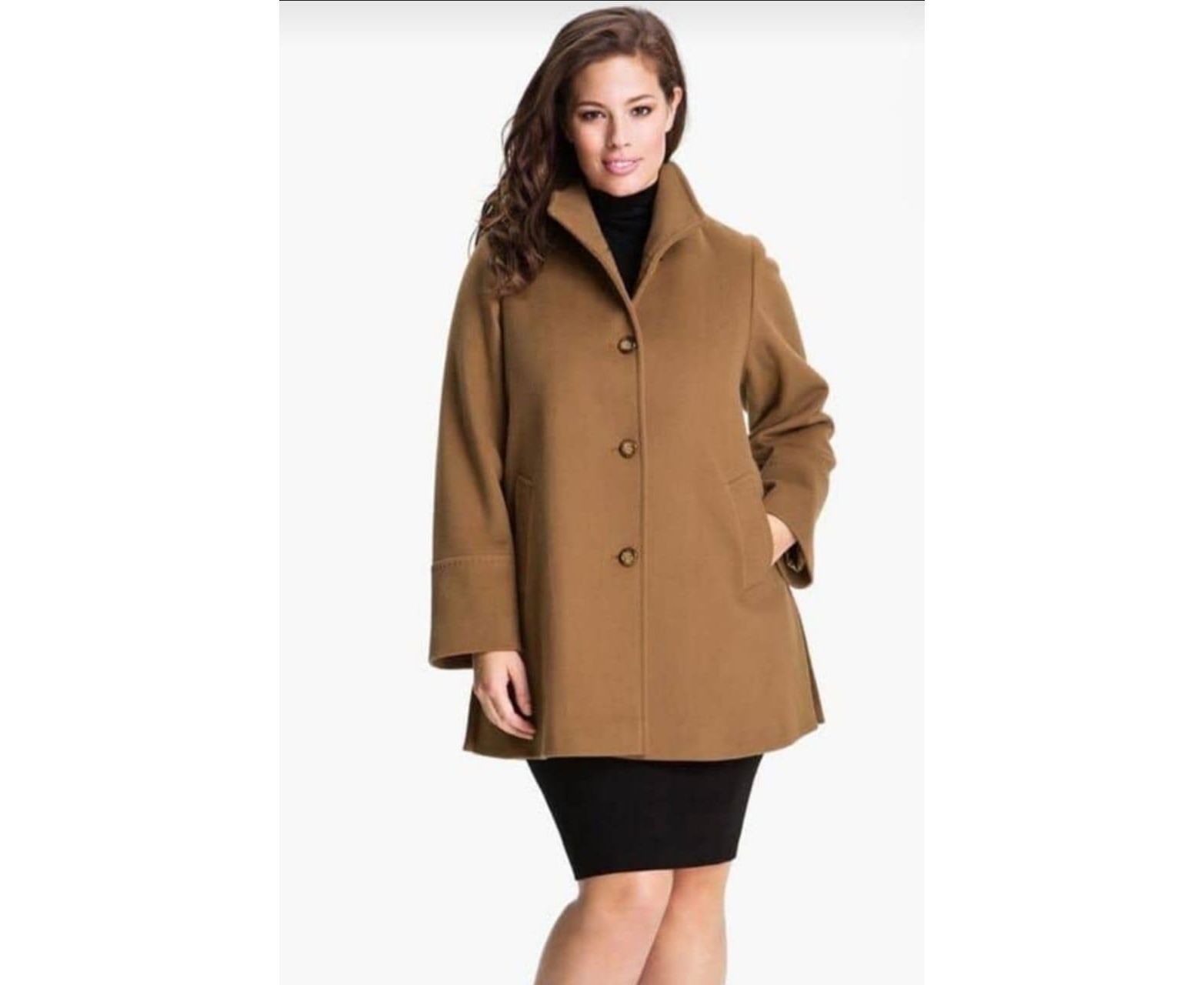 Драповое пальто женское осеннее для полных женщин