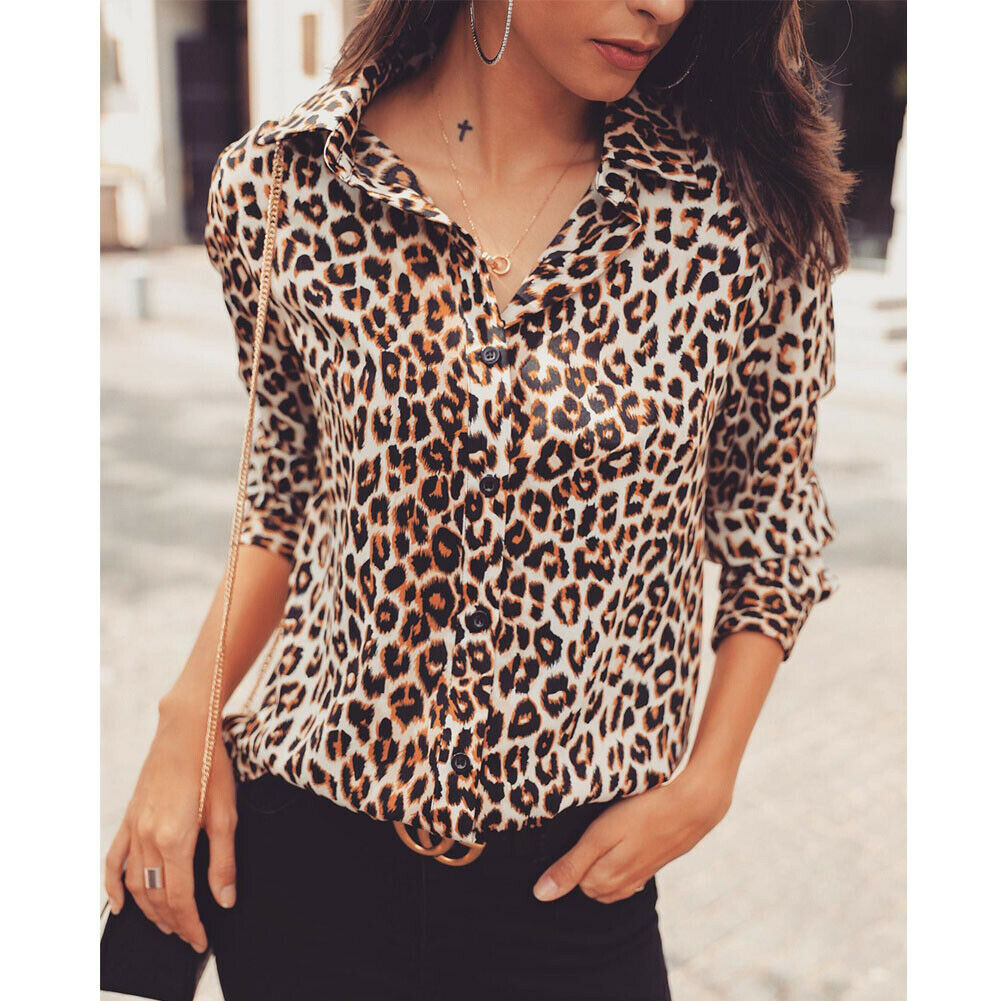 Леопардовая рубашка женская