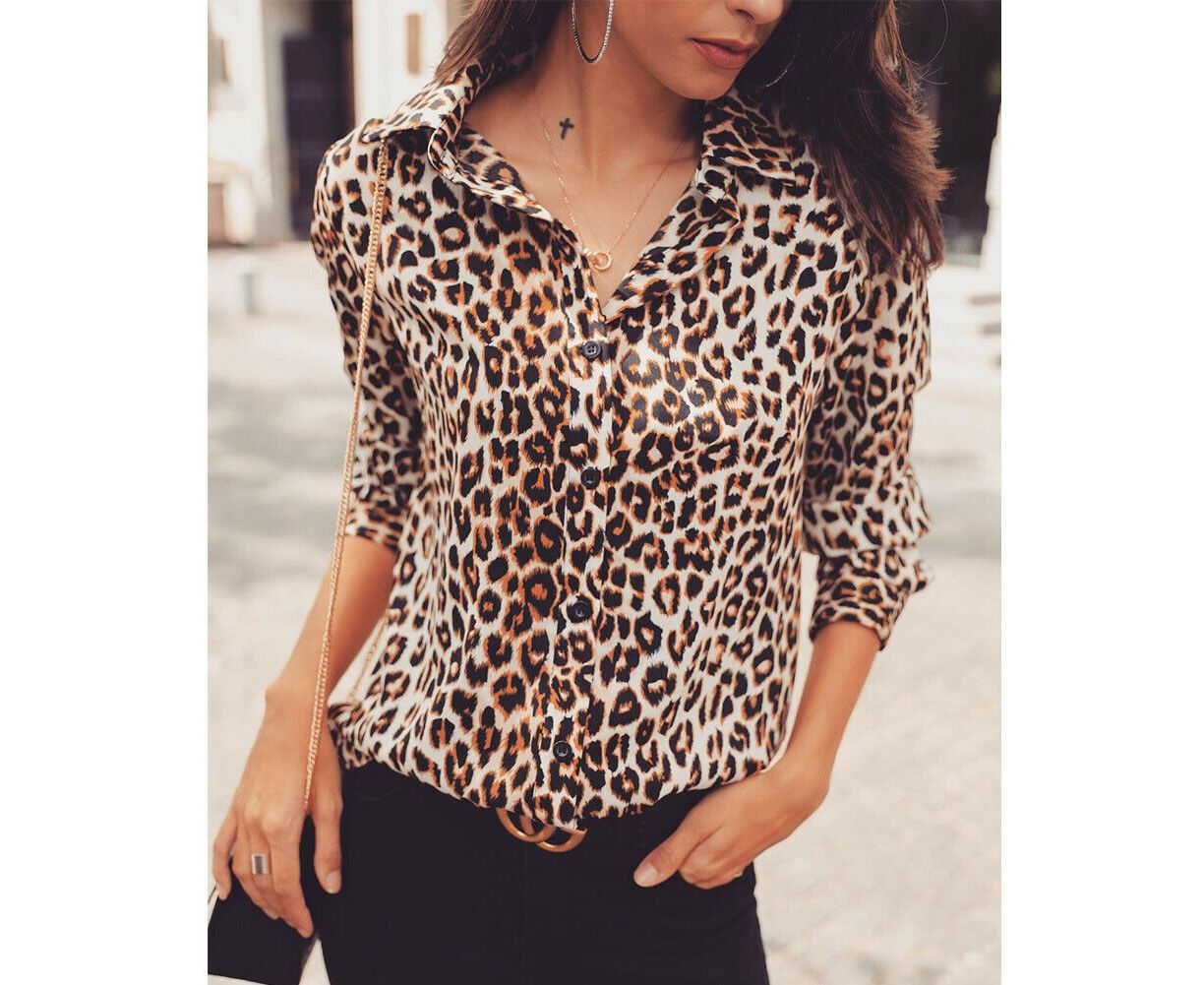 Леопардовая рубашка женская