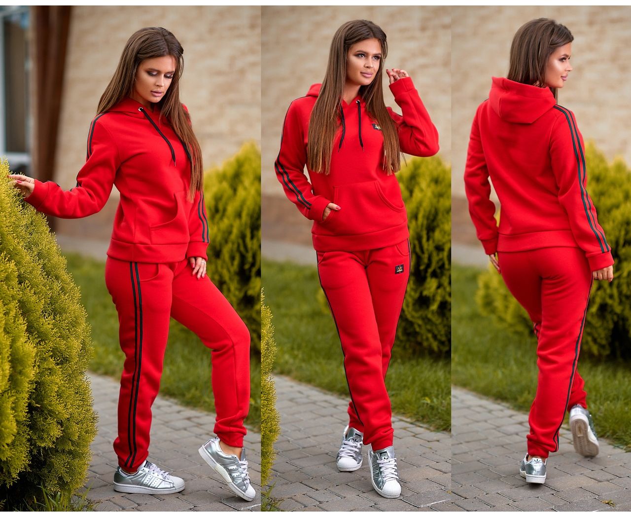 Красный спортивный костюм женский