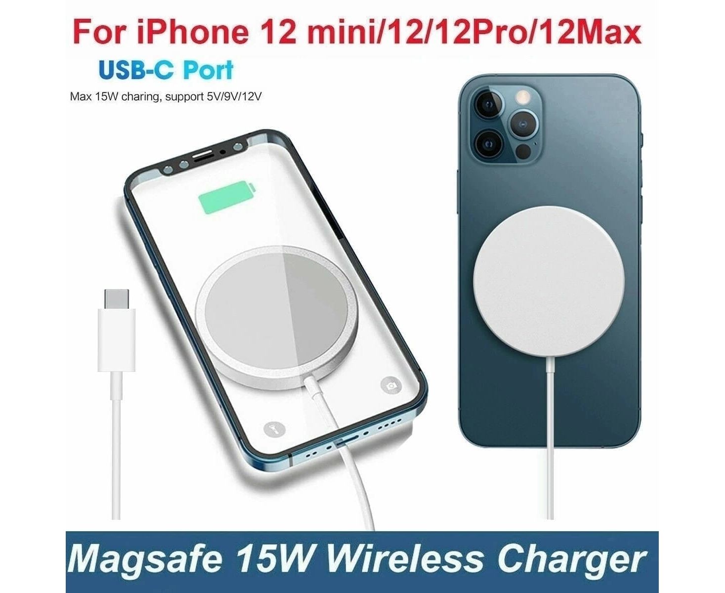 БЕСПРОВОДНАЯ ЗАРЯДКА MagSafe MHXH3ZE/A для 12 серия iPhone, код 3148789