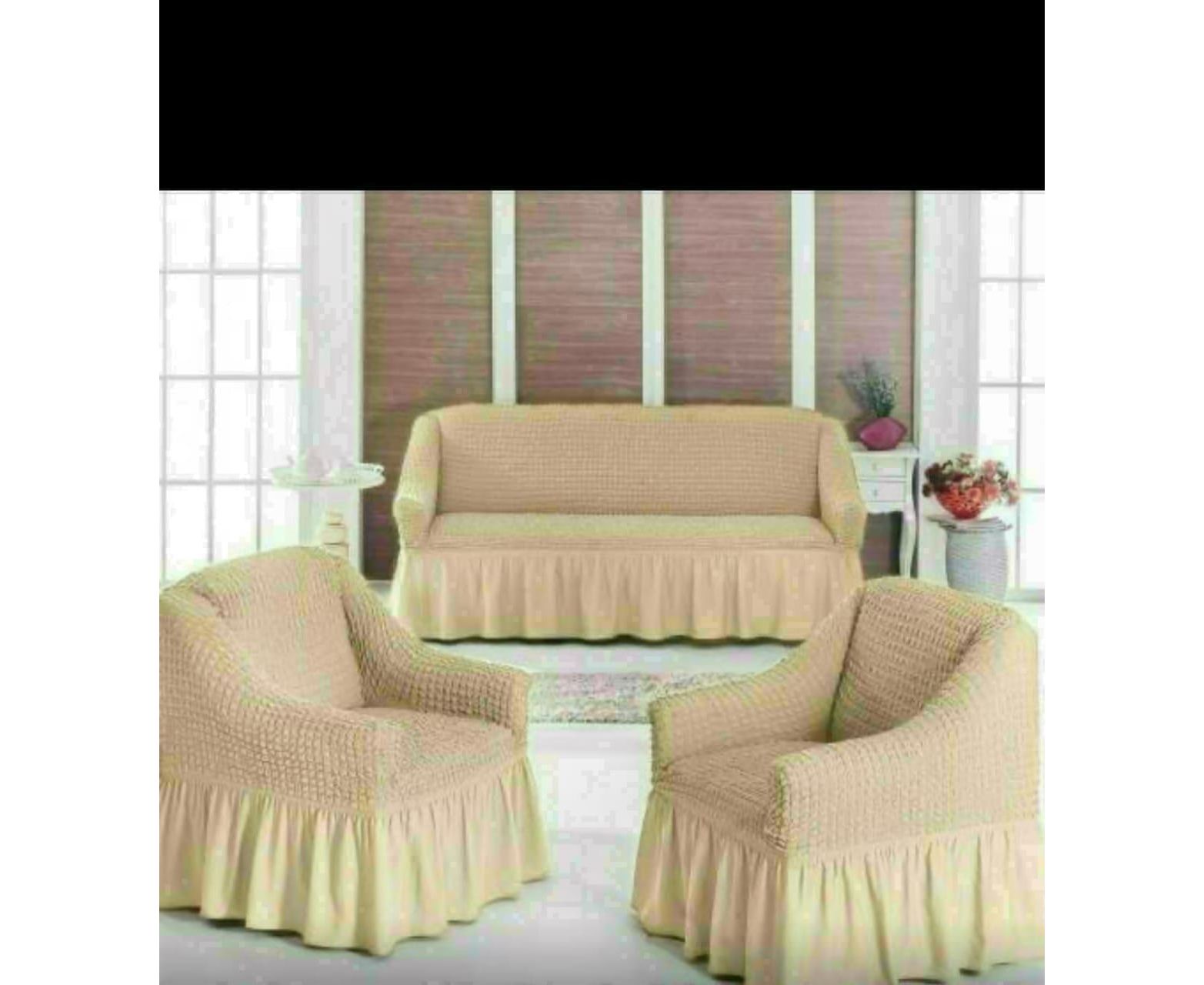 набор чехлов для мягкой мебели на диван и 2 кресла