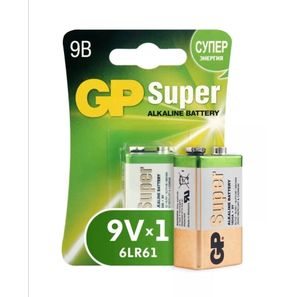 Батарейки GP Super Alkaline 1604 (Крона, 9V), 1 шт. (1604A-CR1)
