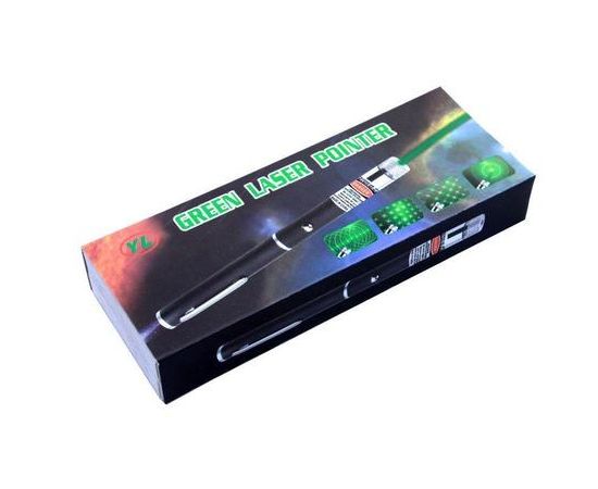 Зеленая лазерная указка laser pointer с насадками, код 3317038