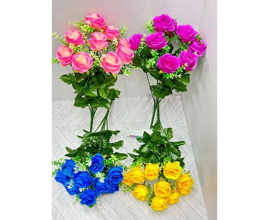 Цветы искусственные 20шт розы (разного цвета), код 50276643