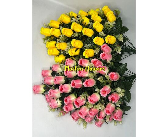 Розы искусственные 10 шт (разного цвета), код 3685179